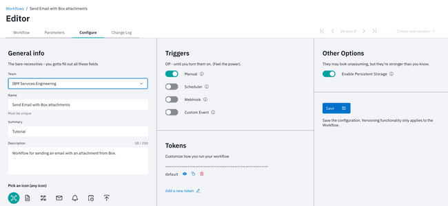 Persistence Storage Settings